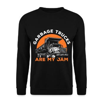 Garbage Trucks Are My Jam Trash Collector Waste - Unisex Pullover - Schwarz - Vorne - Alina (178cm) & Michal (187cm)