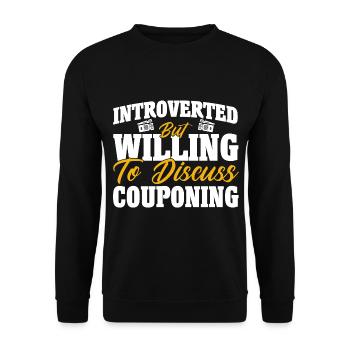 Coupon Shopper Discount Couponer Vente à prix réduit - Sweat-shirt Unisexe - noir - Devant - Alina (178cm) & Michal (187cm)