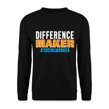 Difference Maker Social Worker Job Social Well-being - Unisex Sweatshirt - black - Front - Alina (178cm) & Michal (187cm)