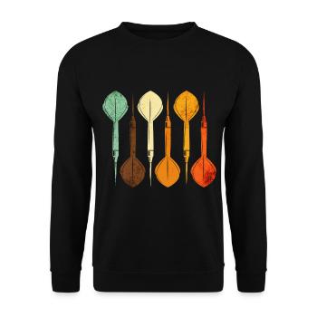 Dartpfeil Dart Spieler Dart Sport - Unisex Pullover - Schwarz - Vorne - Alina (178cm) & Michal (187cm)