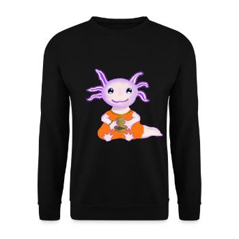 Iconic axolot, baby, with golden egg - Unisex Sweatshirt - black - Front - Alina (178cm) & Michal (187cm)