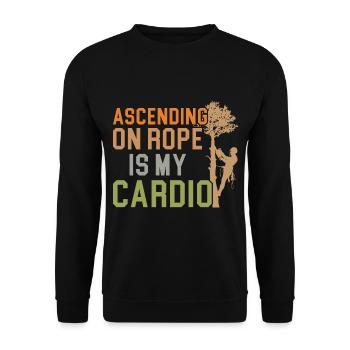 Klettern am Seil ist mein Kardiotraining Arborist - Unisex Pullover - Schwarz - Vorne - Alina (178cm) & Michal (187cm)