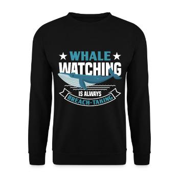 Whale Watching Whale Watching Orca Blue Whale - Unisex Sweatshirt - black - Front - Alina (178cm) & Michal (187cm)