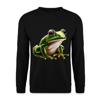 Rain Frog Water Drop Frog - Unisex Sweatshirt - black - Front - Alina (178cm) & Michal (187cm)