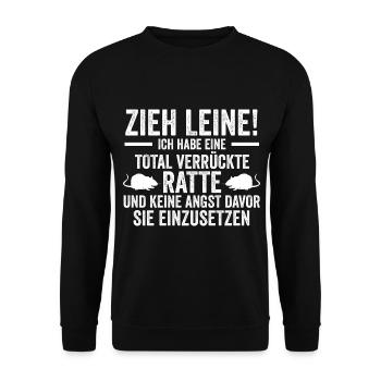 Nagetier Ratte Ratten - Unisex Pullover - Schwarz - Vorne - Alina (178cm) & Michal (187cm)