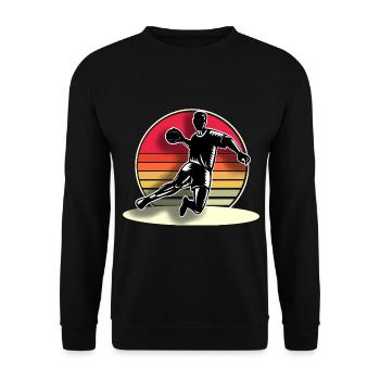 Handball Handballer - Unisex Pullover - Schwarz - Vorne - Alina (178cm) & Michal (187cm)