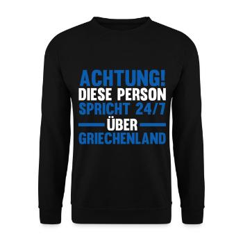 Griechen Grieche Griechenland - Unisex Pullover - Schwarz - Vorne - Alina (178cm) & Michal (187cm)