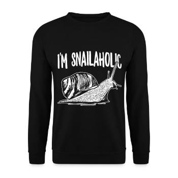 Snail Lover Snailaholic Sluggish Running - Unisex Sweatshirt - black - Front - Alina (178cm) & Michal (187cm)