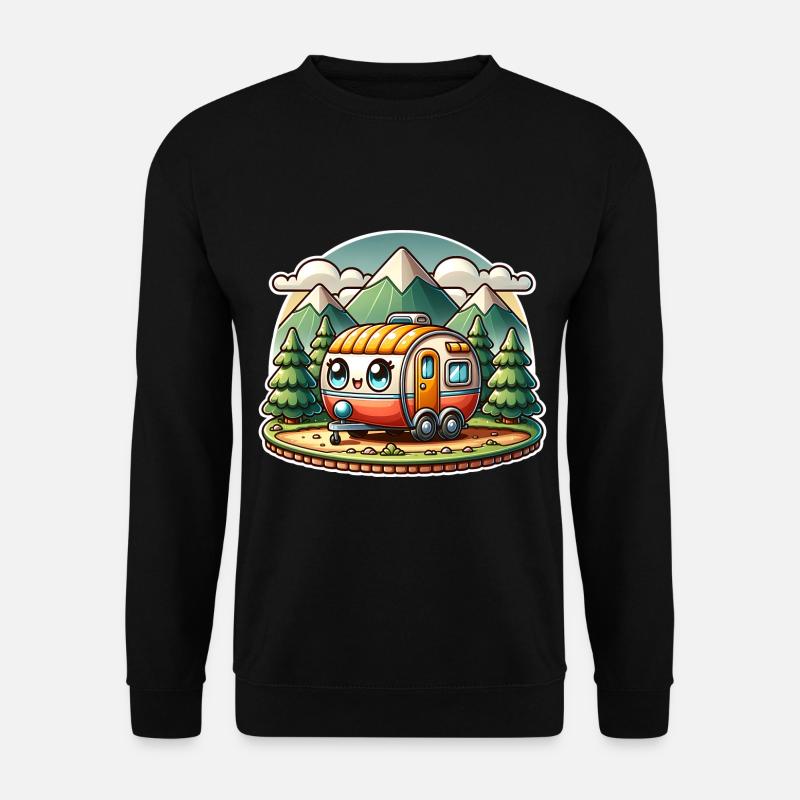 Camping Camper Wohnwagen Kinder - Unisex Pullover - Schwarz