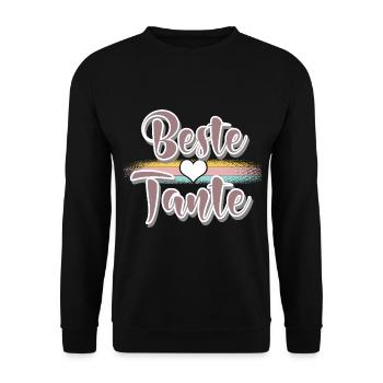 Beste Tante - Unisex Pullover - Schwarz - Vorne - Alina (178cm) & Michal (187cm)