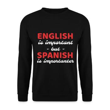 Spain Spanish Spanish Teacher Teacher Teacher - Unisex Sweatshirt - black - Front - Alina (178cm) & Michal (187cm)