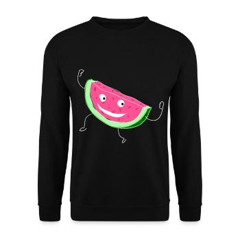 Melon Melon watermelon - Unisex Sweatshirt - black - Front - Alina (178cm) & Michal (187cm)