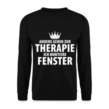 Fenstermonteur Fenster Fensterbauer Baustelle - Unisex Pullover - Schwarz - Vorne - Alina (178cm) & Michal (187cm)