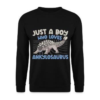 Juste un garçon qui aime Ankylosaurus Dinosaur Dino - Sweat-shirt Unisexe - noir - Devant - Alina (178cm) & Michal (187cm)