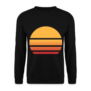 Sonnenuntergang Retro Muster Vintage - Unisex Pullover - Schwarz - Vorne - Alina (178cm) & Michal (187cm)