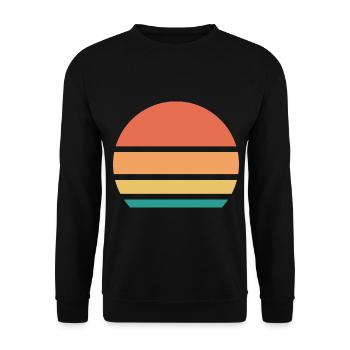 Sonne Retro Muster Vintage - Unisex Pullover - Schwarz - Vorne - Alina (178cm) & Michal (187cm)