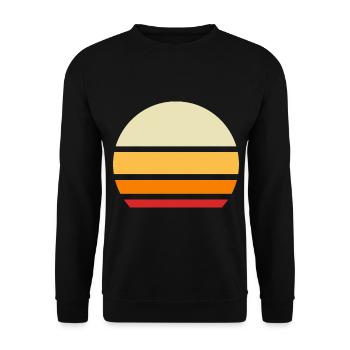Sonne Retro Muster Vintage - Unisex Pullover - Schwarz - Vorne - Alina (178cm) & Michal (187cm)