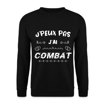 J PEUX PAS J'AI COMBAT - Sweat-shirt Unisexe - noir - Devant - Alina (178cm) & Michal (187cm)