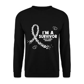 Je suis un survivant du cancer du sein - Sweat-shirt Unisexe - noir - Devant - Alina (178cm) & Michal (187cm)