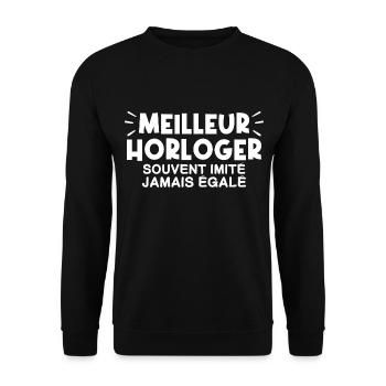 Horloger | Je suis le meilleur Horloger - Sweat-shirt Unisexe - noir - Devant - Alina (178cm) & Michal (187cm)