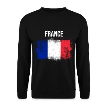 Frankreich - Unisex Pullover - Schwarz - Vorne - Alina (178cm) & Michal (187cm)