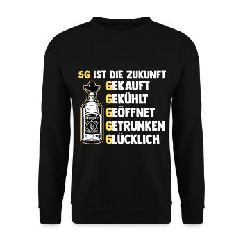 5G ist die Zukunft Tequila - Unisex Pullover - Schwarz - Vorne - Alina (178cm) & Michal (187cm)