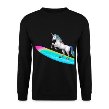 Unicorn Surfing - Unisex Sweatshirt - black - Front - Alina (178cm) & Michal (187cm)