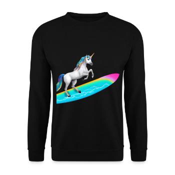 Unicorn Surfing - Unisex Sweatshirt - black - Front - Alina (178cm) & Michal (187cm)