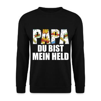 Papa Vatver Vatertag - Unisex Pullover - Schwarz - Vorne - Alina (178cm) & Michal (187cm)