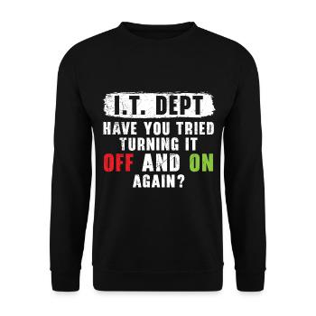 Stay calm and submit a ticket - Unisex Sweatshirt - black - Front - Alina (178cm) & Michal (187cm)