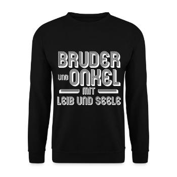 Ich Habe Den Besten Job Ich Bin Bruder Und Onkel - Unisex Pullover - Schwarz - Vorne - Alina (178cm) & Michal (187cm)