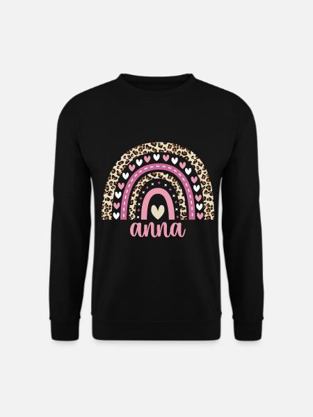 Anna Regenbogen Name Geburtstag Anna - Unisex Pullover - Schwarz