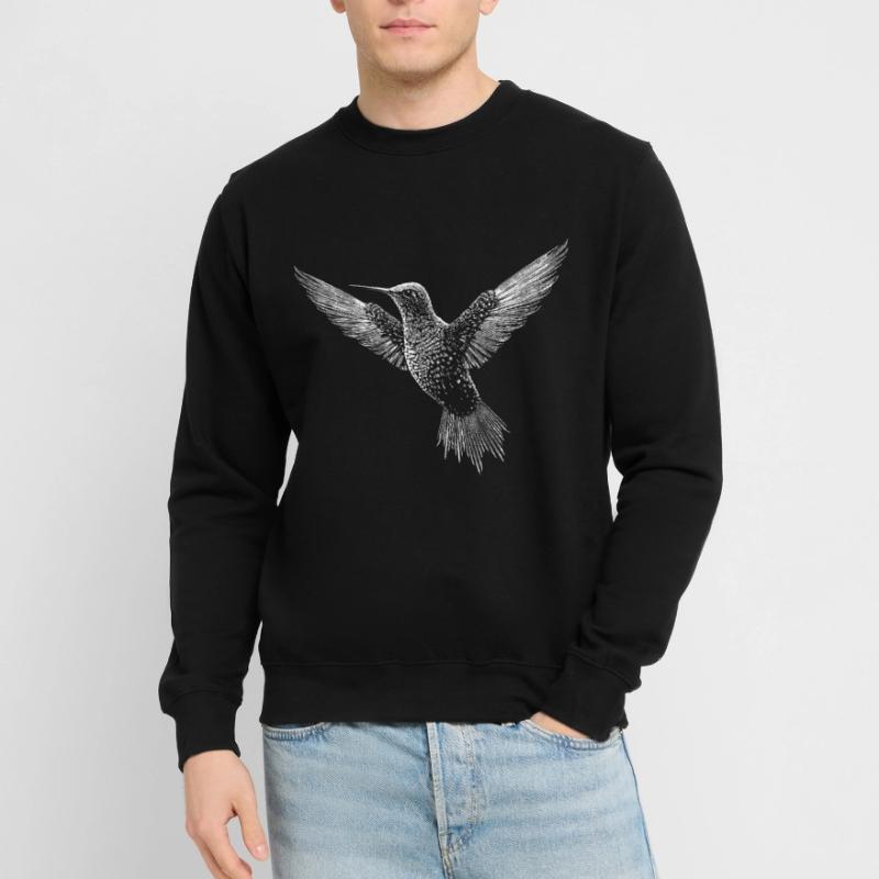 Colibri, oiseau mignon en code ASCII Sweat-shirt Unisexe