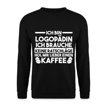 Logopädie Logopädin - Unisex Pullover - Schwarz - Vorne - Alina (178cm) & Michal (187cm)