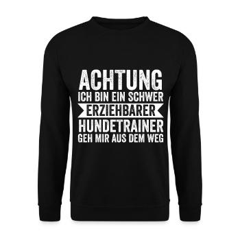 Hundetraining Hund Hundeschule Hundetrainer - Unisex Pullover - Schwarz - Vorne - Alina (178cm) & Michal (187cm)