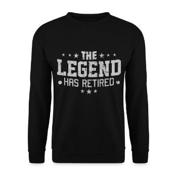 Die Legende hat lustige Ruhestandsgeschenke für - Unisex Pullover - Schwarz - Vorne - Alina (178cm) & Michal (187cm)