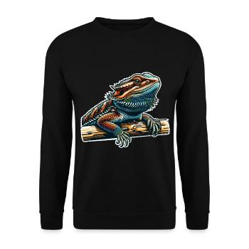 Bartagame Bartagamen Bearded Dragon - Unisex Sweatshirt - black - Front - Alina (178cm) & Michal (187cm)