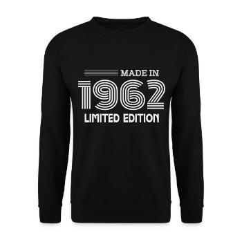 1962 Geburtstagsgeschenk 1962 Geschenkidee - Unisex Pullover - Schwarz - Vorne - Alina (178cm) & Michal (187cm)