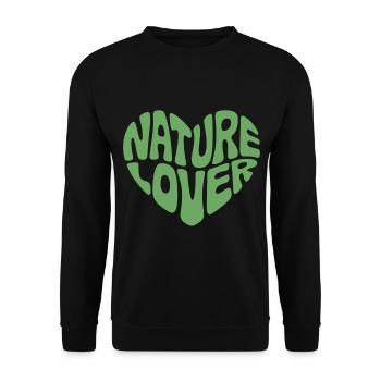 Nature Lover Herz Shirt - Unisex Pullover - Schwarz - Vorne - Alina (178cm) & Michal (187cm)