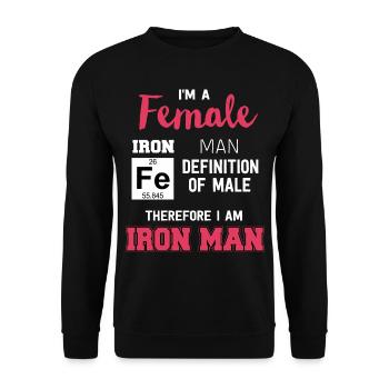 Femme fer disant cool cadeau idée puissance féminine - Sweat-shirt Unisexe - noir - Devant - Alina (178cm) & Michal (187cm)
