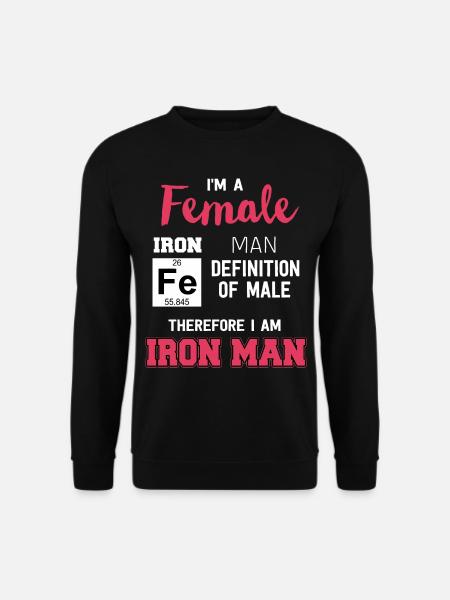 Frau Eisen Spruch Cool Geschenk Idee Frauenpower - Unisex Pullover - Schwarz