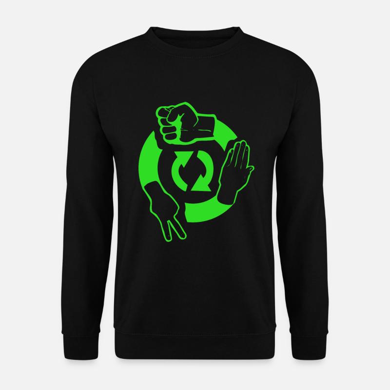 Dynamische Schere Stein Papier Symbole - Unisex Pullover - Schwarz