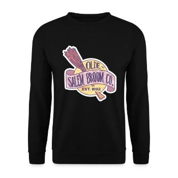 Hexen besen Salem Retro Logo lustiger Spruch - Unisex Pullover - Schwarz - Vorne - Alina (178cm) & Michal (187cm)