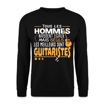 Guitariste Guitare Musique Humour Musicien Noël - Sweat-shirt Unisexe - noir - Devant - Alina (178cm) & Michal (187cm)