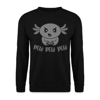 Axolotl gamer gamble gaming pew pew pew - Unisex Sweatshirt - black - Front - Alina (178cm) & Michal (187cm)