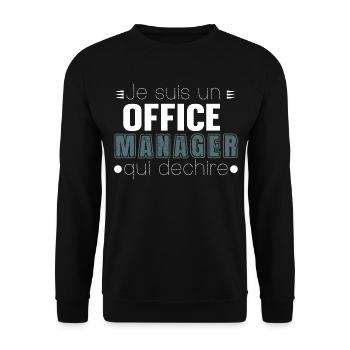Office Manager Qui Déchire Cadeau - Sweat-shirt Unisexe - noir - Devant - Alina (178cm) & Michal (187cm)