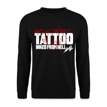 Nightmare Tattoo inked from hell Horror Skull - Unisex Sweatshirt - black - Front - Alina (178cm) & Michal (187cm)