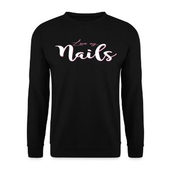 Love my Nails Nail Design Gel Nails - Unisex Sweatshirt - black - Front - Alina (178cm) & Michal (187cm)