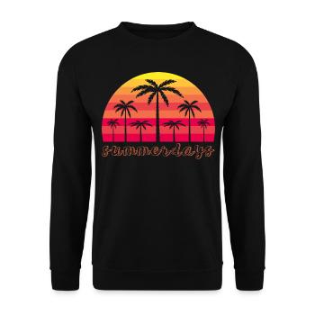 Plam Trees Summerdays Palm Trees Summer Days Summer - Unisex Sweatshirt - black - Front - Alina (178cm) & Michal (187cm)