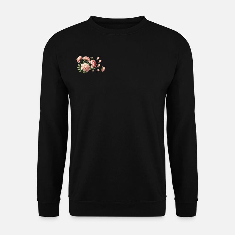 Romantische rosa Pfingstrosen - Unisex Pullover - Schwarz